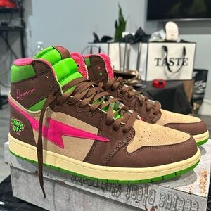 Kool Kiy Brown and Pink High-Top Sneakers